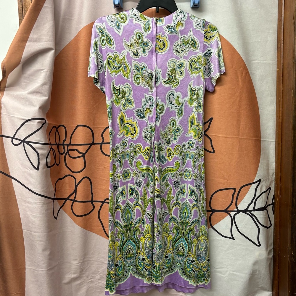 Vintage silky lavender, paisley dress - Picture 2 of 13